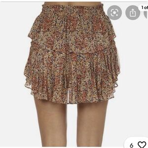 LoveShackFancy Multicolor Ruffle Mini Skirt